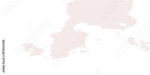 Vector illustration of an isolated 3d world atlas featuring the country map of Poland, map of Austria, and map of Italy with national flags and EU borders on a white silhouette of the Europe continent
