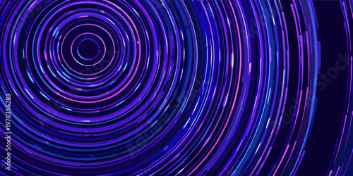 Abstract swirling lines of vibrant purple and blue create a dynamic pattern