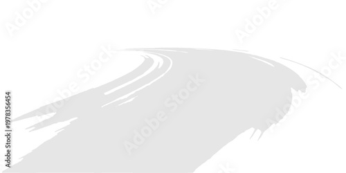 Abstract vector illustration of a silhouette of a man walking along a winding asphalt highway path toward the horizon on a 3d perspective journey of speed and travel