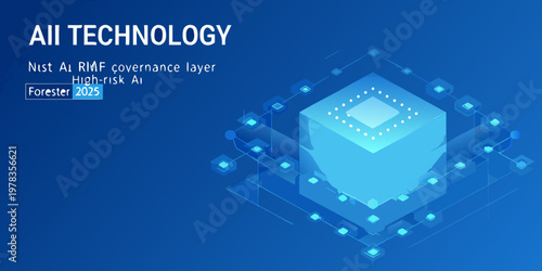 Ai technology governance layer with a futuristic interconnected network design