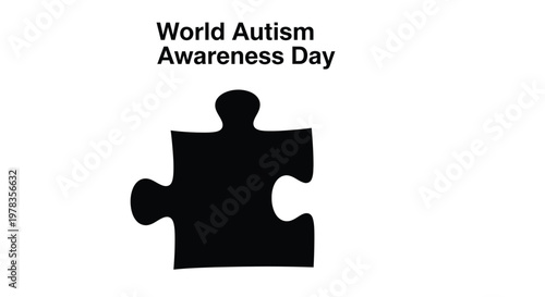 World autism awareness day graphic featuring a puzzle piece silhouette