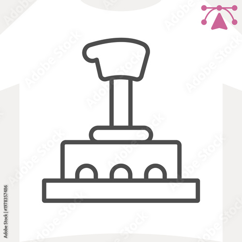 Car gear shift lever line icon, vehicle concept. Vector graphics. Gearbox sign and editable stroke, outline style icon for mobile or web design.