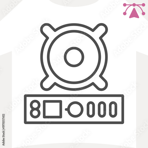 Car audio player line icon, technology concept. Vector graphics. Radio and speaker sign and editable stroke, outline style icon for mobile or web design.