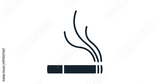 Cigarette smoke icon, unhealthy habit, addiction, addiction symbol, danger, health hazard, bad habit