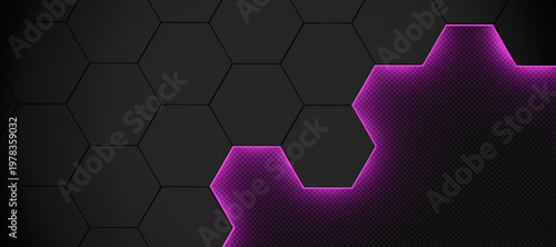 purple 3d illustration of modern honeycomb background aluminium and carbon fiber pattern