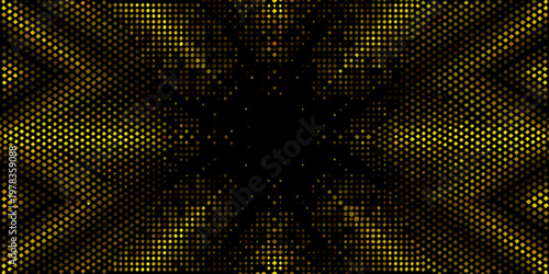 Abstract golden diamond pattern with a dark central void