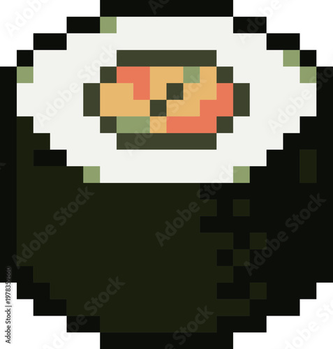 Gimbap Korean Seaweed Rice Roll Pixel Art