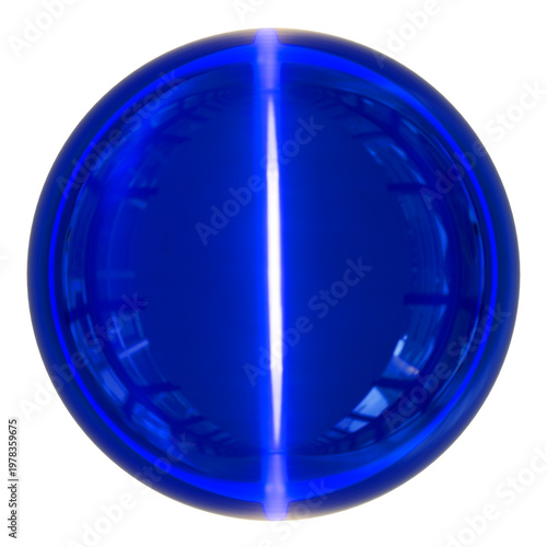 Electric Cobalt Blue Orb – Futuristic Glossy Sphere, Vibrant cobalt-blue sphere with a luminous vertical glow; sleek, modern element ideal for branding, posters, and UI designs.