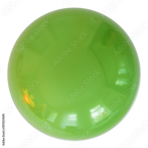 Glossy Lime Green Orb – Minimal Abstract Sphere, Fresh lime-green sphere with smooth, glossy reflections; versatile modern asset for branding, posters, and UI designs.
