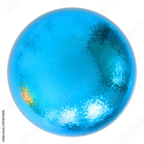 Aqua Pixel-Gloss Orb – Vibrant Textured Sphere, Bright aqua sphere with pixelated glossy reflections; fresh, modern abstract asset for branding, posters, and UI.