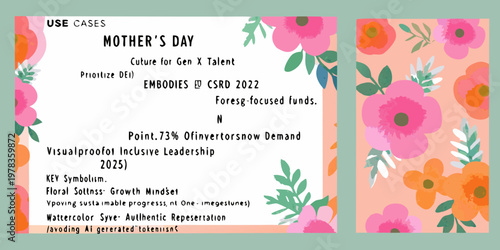 Colorful presentation slides with floral patterns and text about mother s day