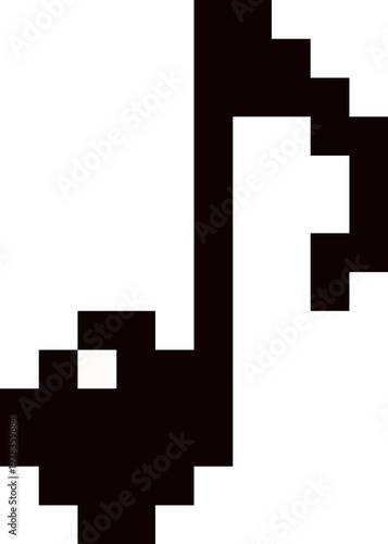 Pixel Art Music Note Icon Illustration