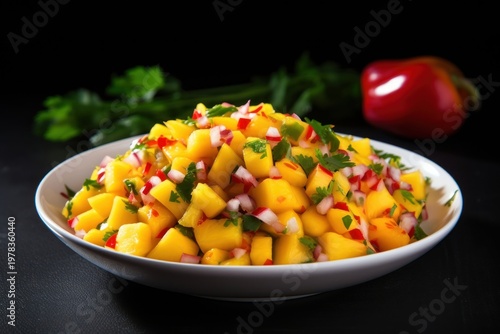 Mango Salsa plate mango salad.