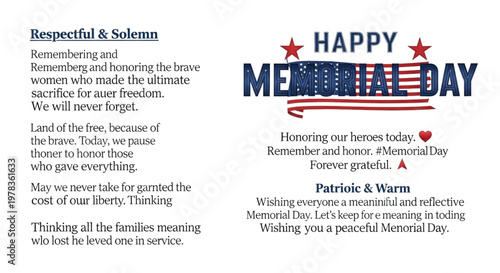 Patriotic Memorial Day Greeting Card Design Honoring Heroes for Social Media and Marketing Campaigns