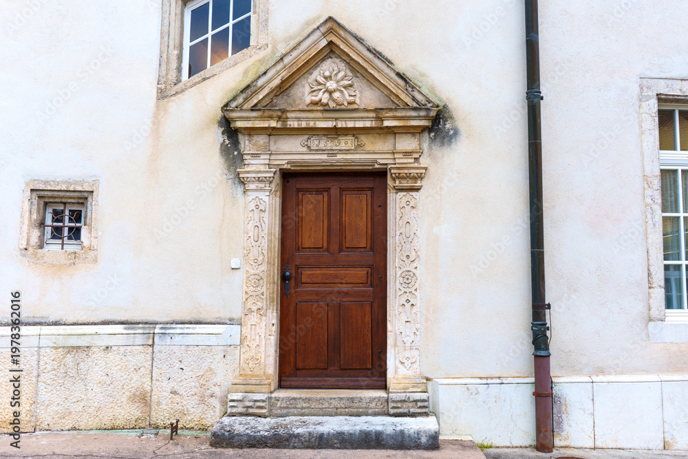 Fototapeta premium Historic 16th Century Renaissance Doorway in Porrentruy, Switzerland