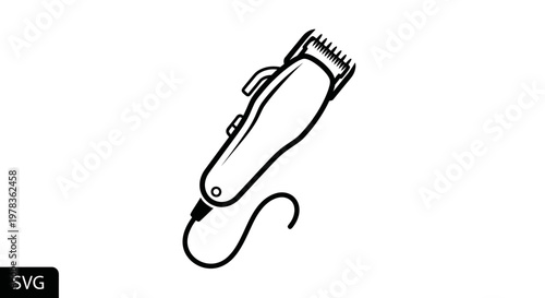 Electric Hair Clipper Icon - Barber Tool Silhouette