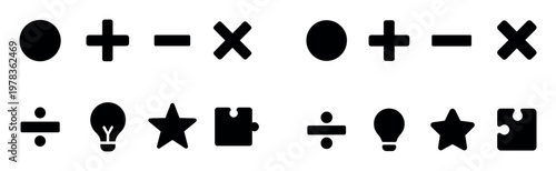 Basic icons with circle plus minus flat
