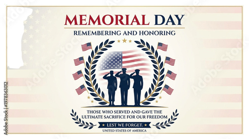 Memorial Day Tribute: Honoring Sacrifice for Freedom, Patriotic Graphic for Veterans, Military, and Remembrance Campaigns