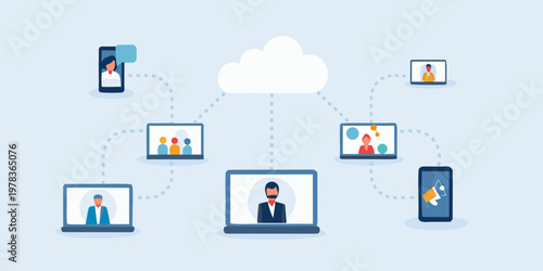 Connected devices interacting through a cloud network for communication