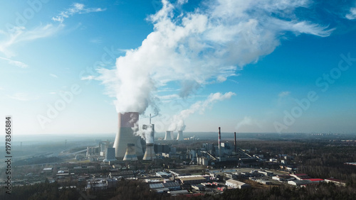 Foto Aerial view of thermal power station