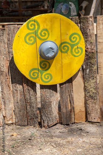 Celtiberian yellow rounded shield