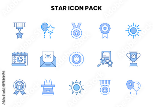 Star Two Colour SVG Icons Pack