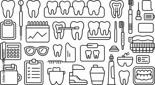 Dental health and hygiene with tooth and medical equipment