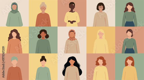 Diverse Group of Women Portraits Representing Inclusion and Unity