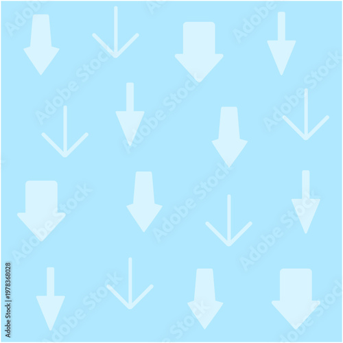 下矢印の背景イラスト　水色