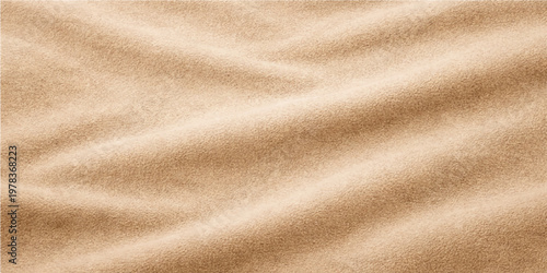 Close-up of golden sand showing the texture of rippled dunes, sculpted by the wind. 
