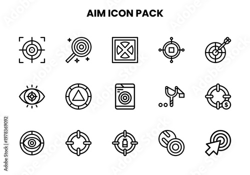 Aim Line Design Icons Pack