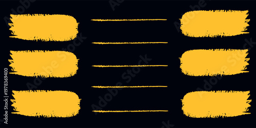 Black and yellow abstract background with brush stroke and halftone style. abstract grunge