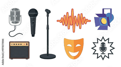 Sound and performance elements for a music or theater show in a creative setting