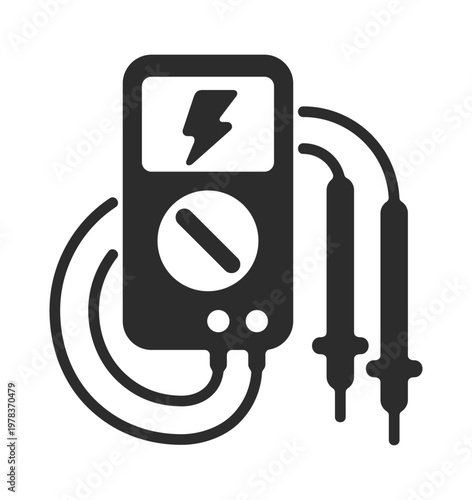 Multimeter icon in monochrome style - measuring instrument