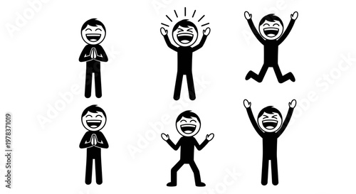 Six cartoon characters expressing various emotions in an office setting