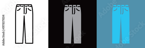 ジーンズのシンプルな線画アイコン