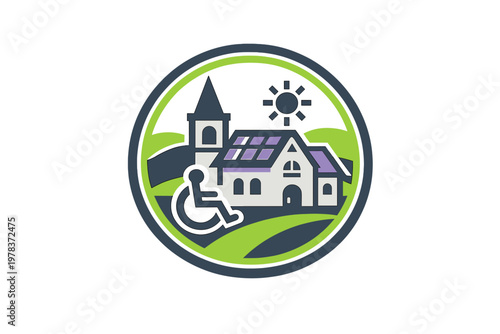 Community center promotes accessibility with eco-friendly design and solar panels in rural area