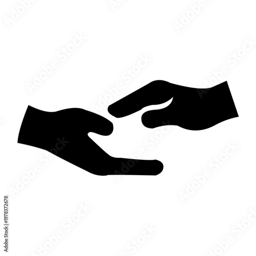 Helping hands icon support care simple illustration