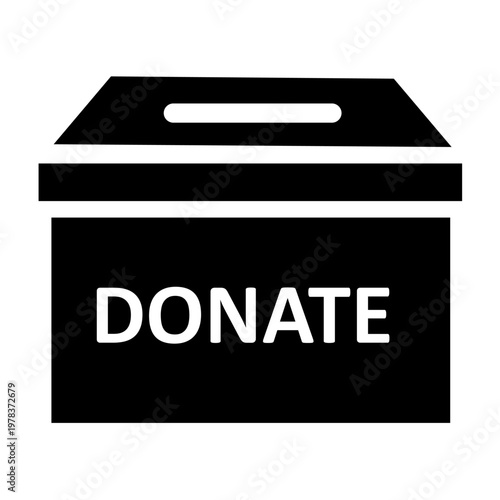 Donate box icon charity donation simple illustration