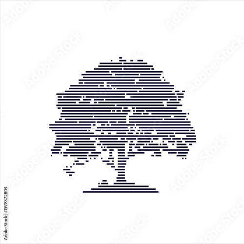 Art Tree. 8 bit. Game development, mobile app. Isolated vector illustration.	