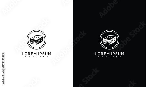 Minimalist Sandwich Logo Design Concept in Circular Frame