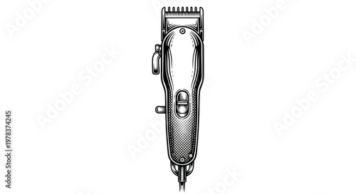 Vintage Hair Clipper Illustration - Retro Barber Tool