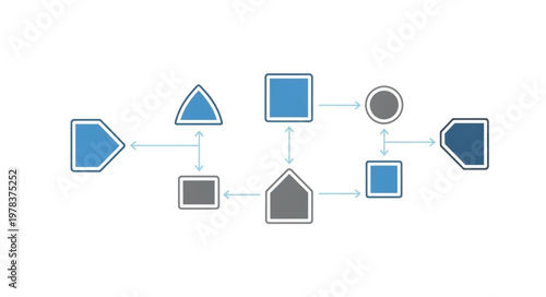 Flowchart Diagram with Geometric Shapes and Arrows.