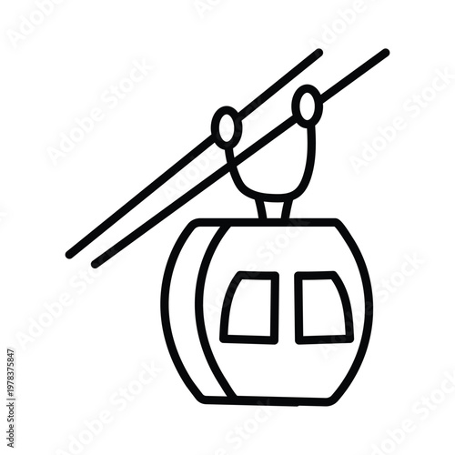 Cable Car doodle icon eps 10 file