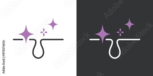 シンプルな綺麗な毛穴のラインアイコン