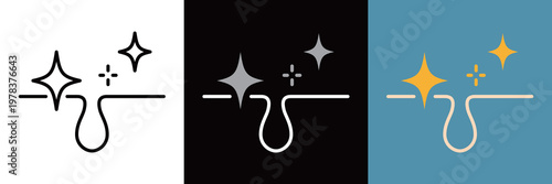 シンプルな綺麗な毛穴のラインアイコン