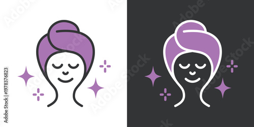 シンプルなスキンケアのラインアイコン