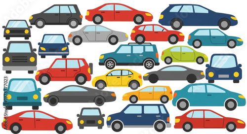 Collection of diverse car vehicles in various colors and styles.