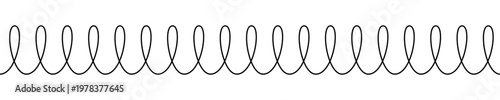 Illustration of a continuous spiral line pattern, made in one continuous line. Minimalist repetitive loop drawing with a black stroke on a white background, vector illustration.