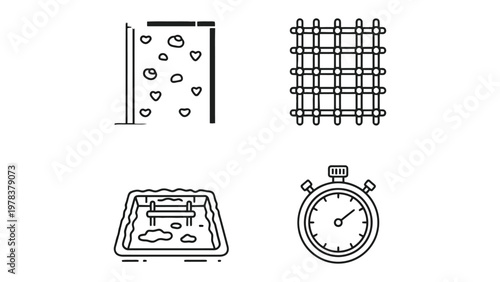 Sports and Adventure Icons Set: This image features a minimalist icon set, focusing on active sports and outdoor activities.